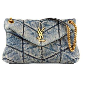 Authentic Saint Laurent LouLou Small Quilted Denim Bag in Rodeo Blue. Never worn